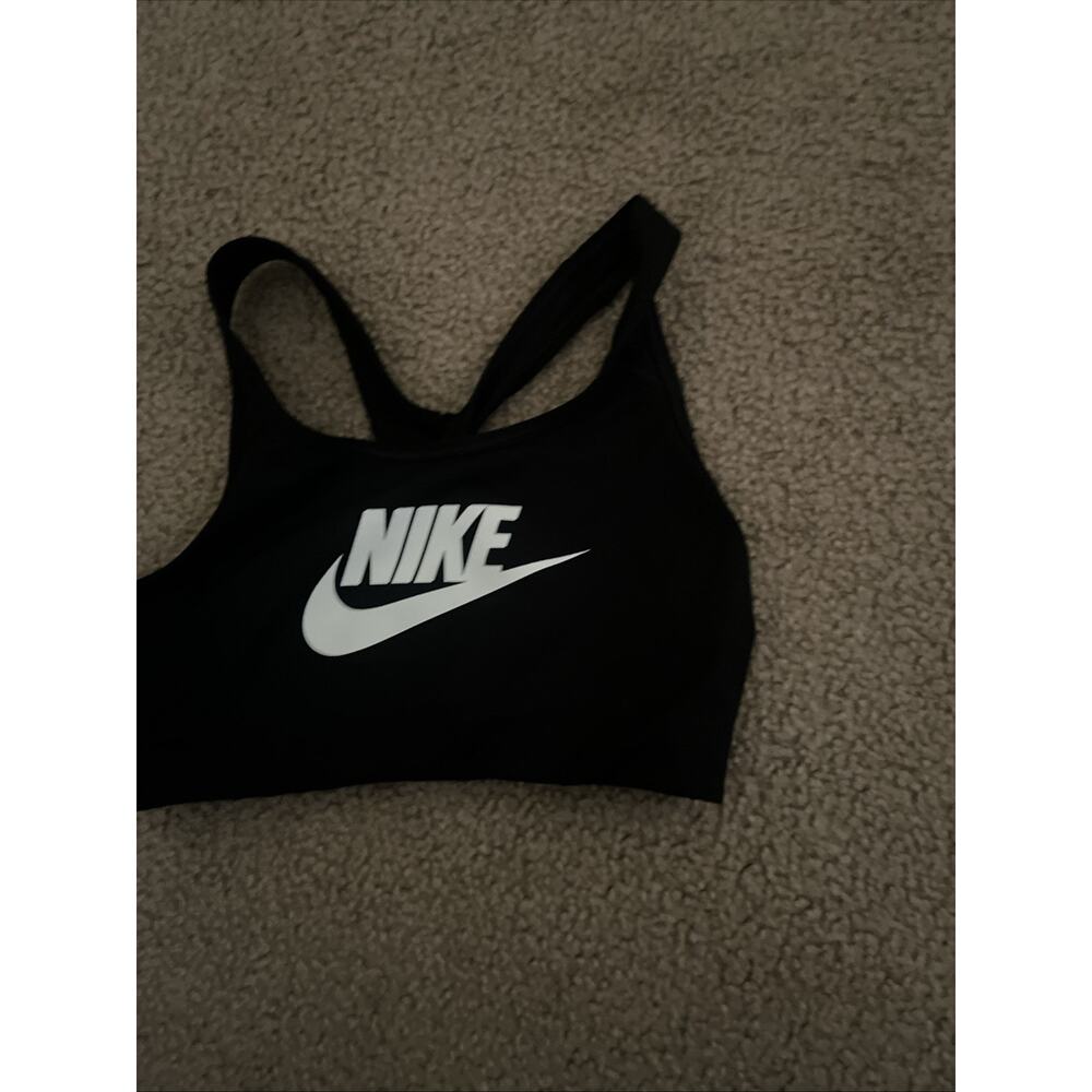 Nike Swoosh Women's Sports Bra Black 899370-010 Medium Support Racerback Medium - Picture 2 of 6